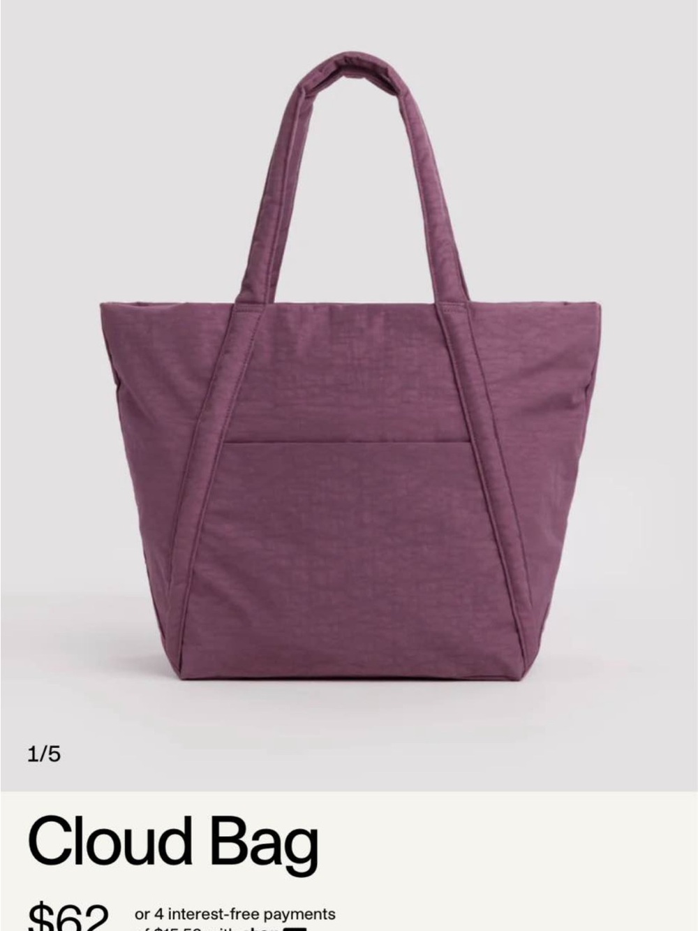 BAGGU Cloud Tote Bag - Mahogany - Picture 3 of 3